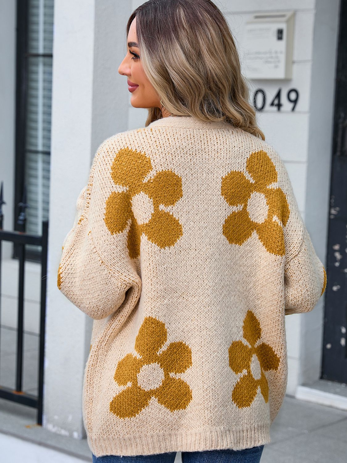 Daisy Open Front Long Sleeve Cardigan