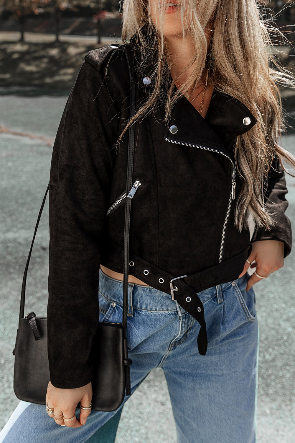 Black Asymmetric Moto Jacket