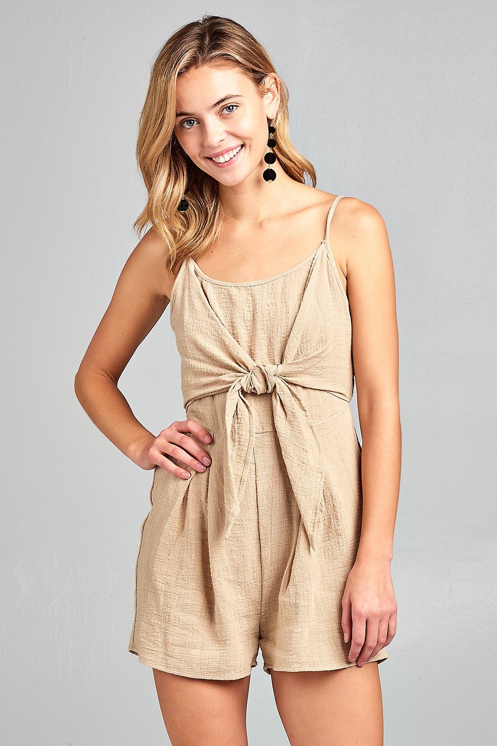 Women's Tie Front Romper