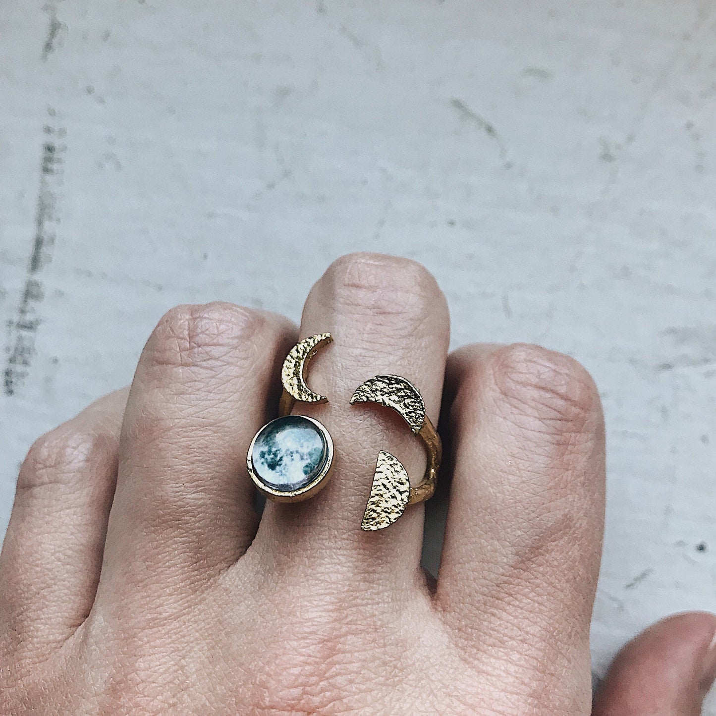 Moon Phase Sculpture Ring