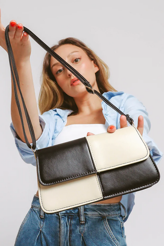 Small Two-Tone Shoulder Bag