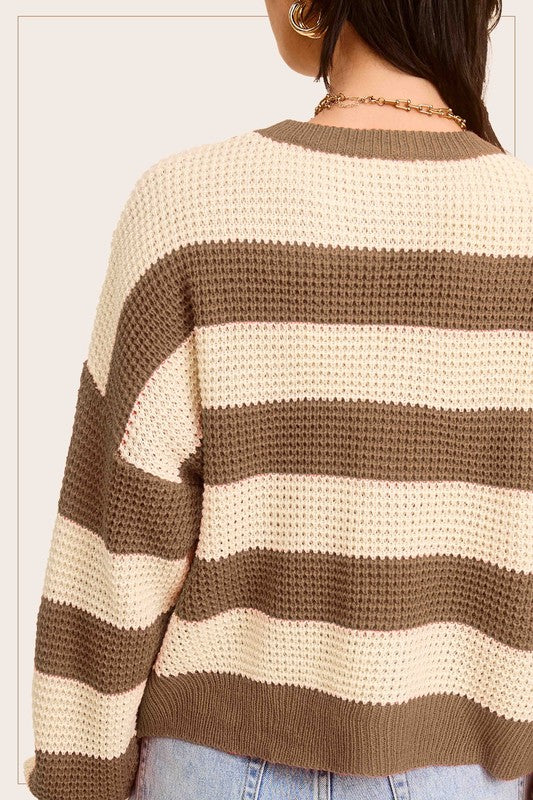 Round Neck Striped Sweater