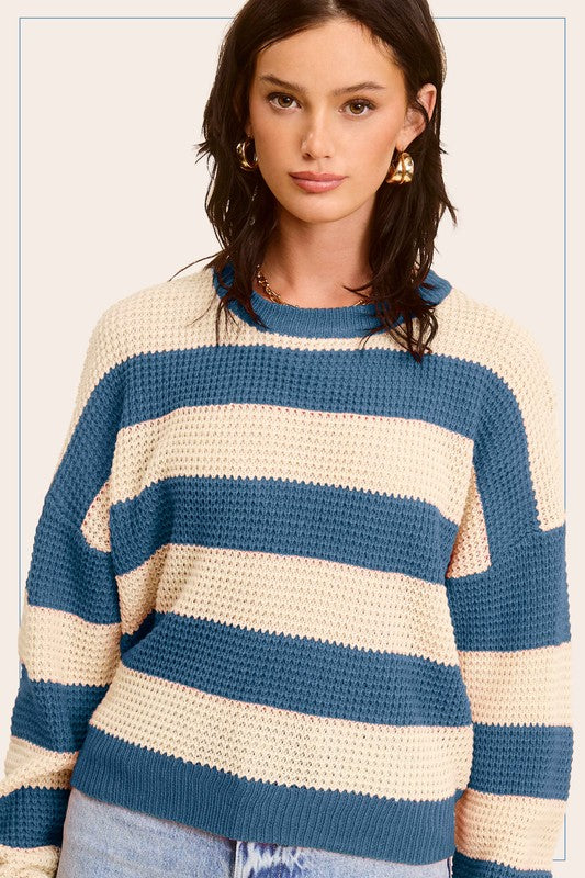 Round Neck Striped Sweater