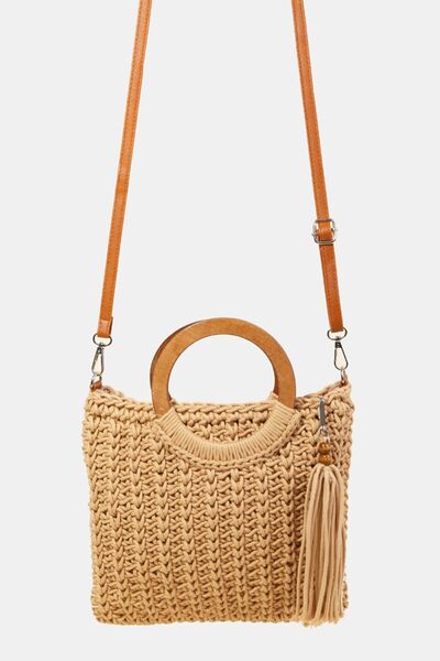 Crochet Knit Convertible Tote Bag