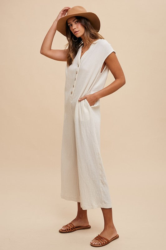 Button Down Jumpsuit