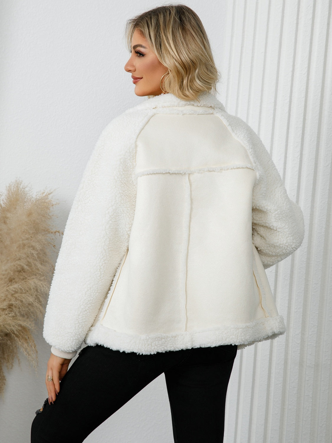 Sherpa Zip Up Long Sleeve Jacket