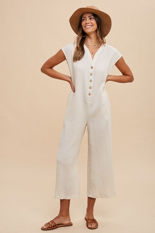 Button Down Jumpsuit