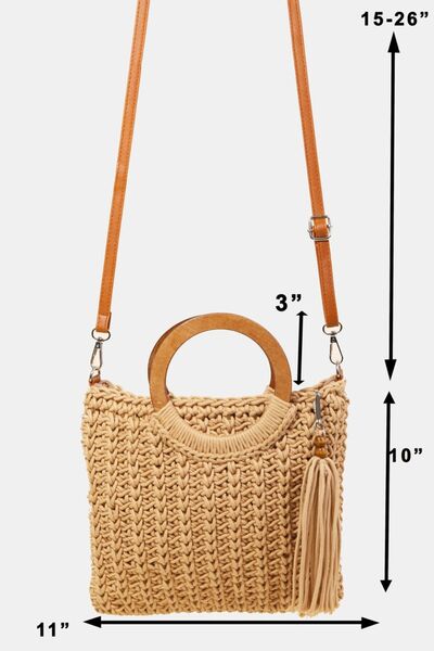 Crochet Knit Convertible Tote Bag