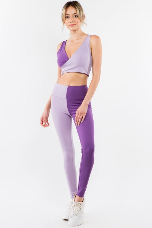 Two-Piece Two-Tone Activewear Set