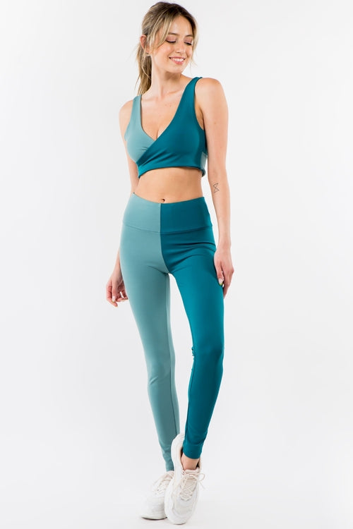 Two-Piece Two-Tone Activewear Set