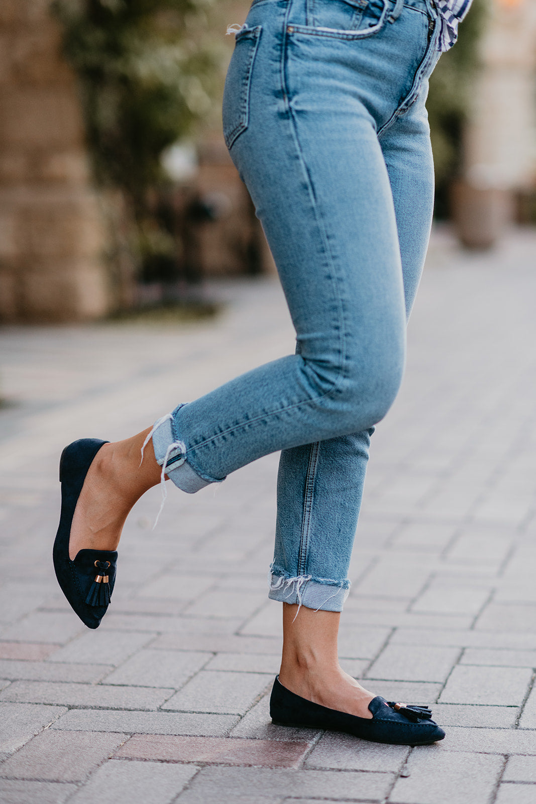 Midnight Blues Roll-Up Flats