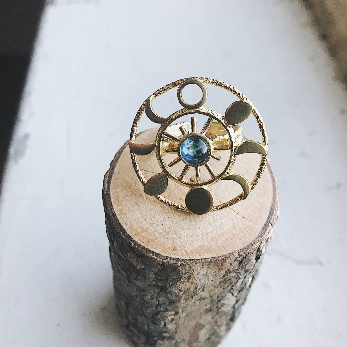 Large Moon Phase Statement Ring