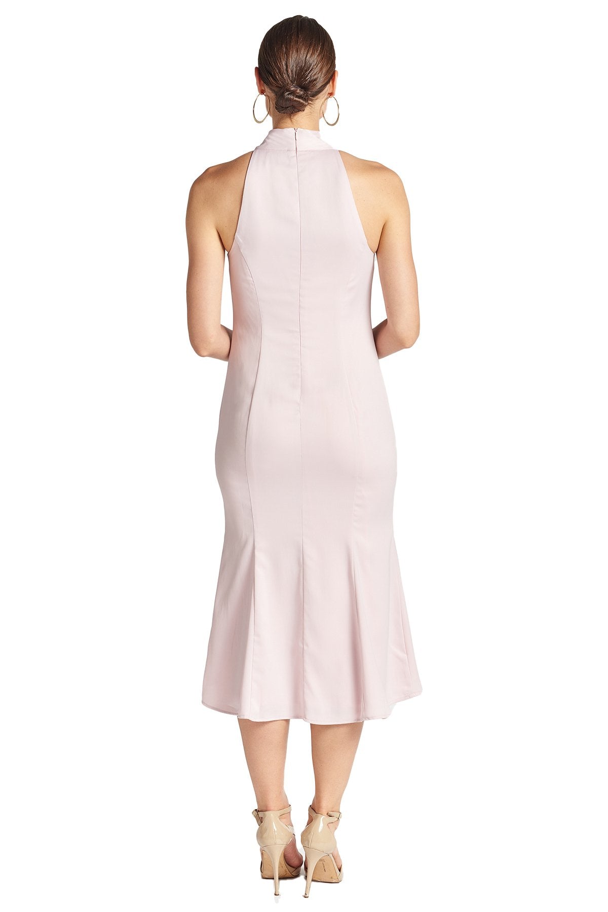 Eloise Satin Tie Neck Midi Dress