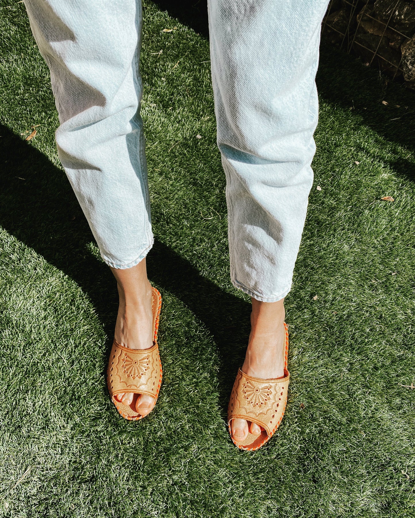 Wanderlust Open-Toe Slip-On Flats