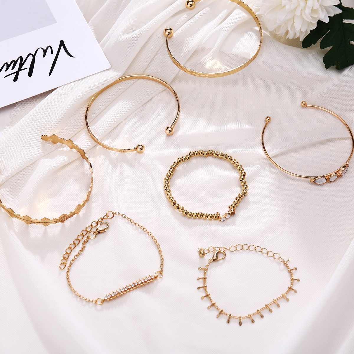 7 Piece Geometric Bangle Set