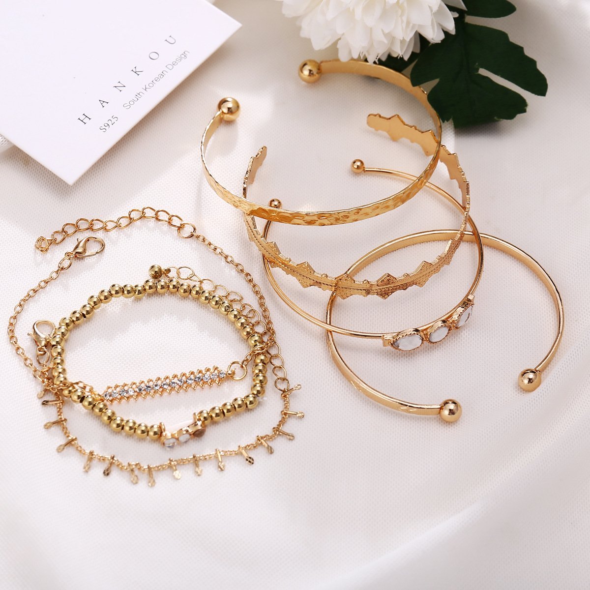 7 Piece Geometric Bangle Set