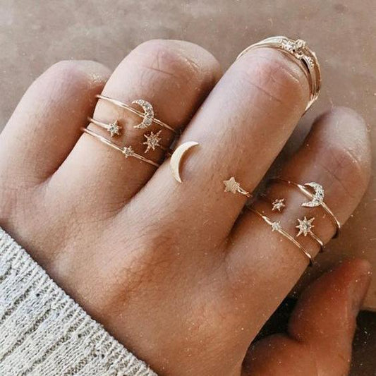 9 Piece Celestial Ring Set