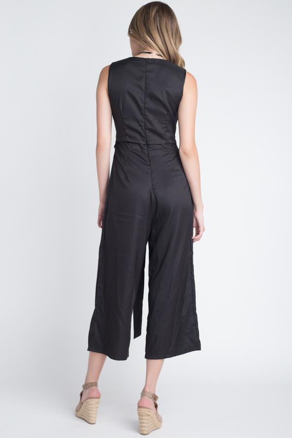 Women's Sleeveless Tie Jumpsuit