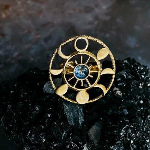 Large Moon Phase Statement Ring