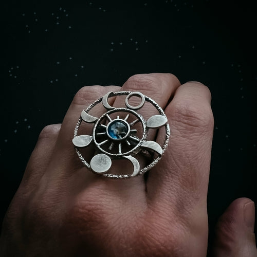 Large Moon Phase Statement Ring