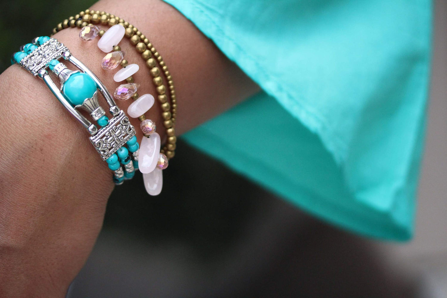 Rose Quartz Boho Bracelet