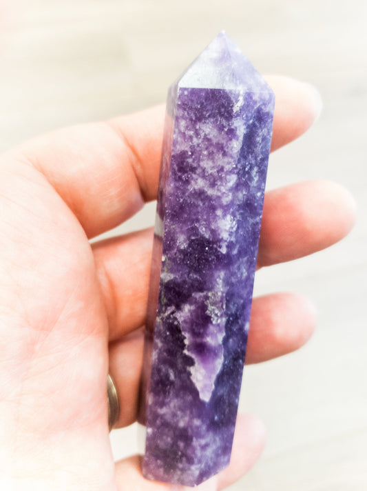 Lepidolite Polished Crystal Tower