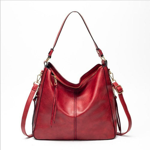 Vegan Leather Hobo Handbag with Detachable Straps