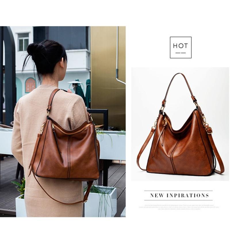 Vegan Leather Hobo Handbag with Detachable Straps