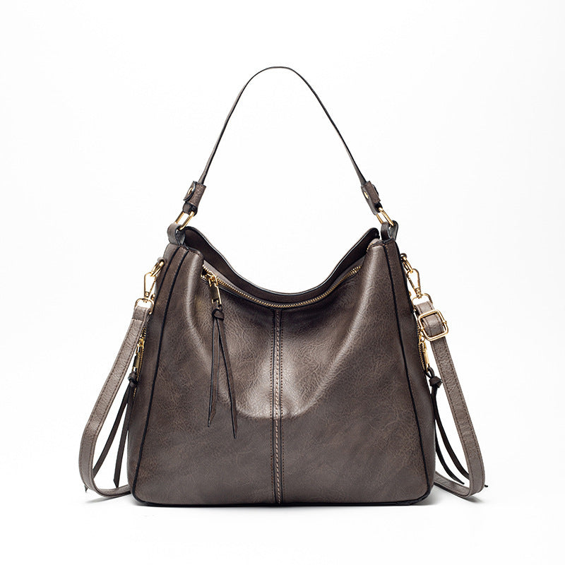 Vegan Leather Hobo Handbag with Detachable Straps