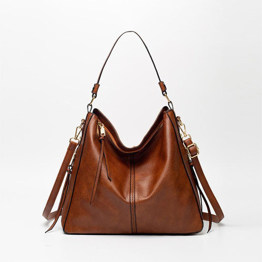 Vegan Leather Hobo Handbag with Detachable Straps