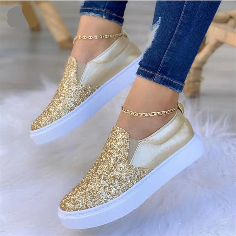 Women's Glitter Slip-on Loafers