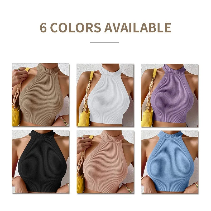 Women's Knit Sleeveless Halter Top