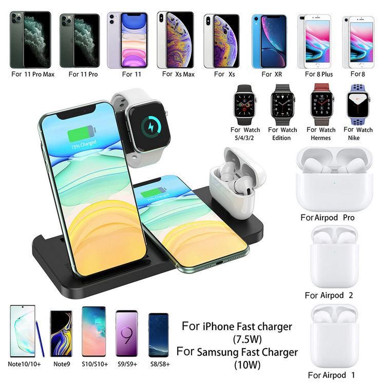 Wireless Charging Station For iPhone and Samsung Phones