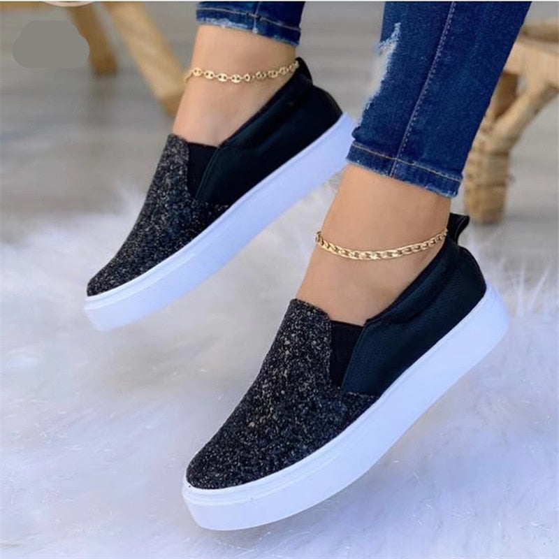 Women's Glitter Slip-on Loafers