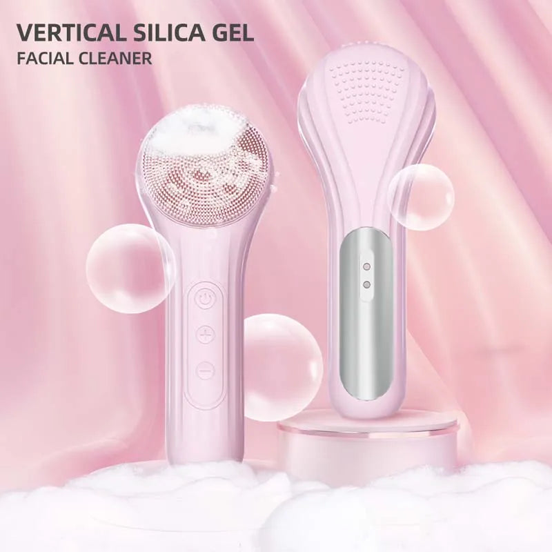 Portable Mini Electric Heated Silicone Facial Cleansing Brush