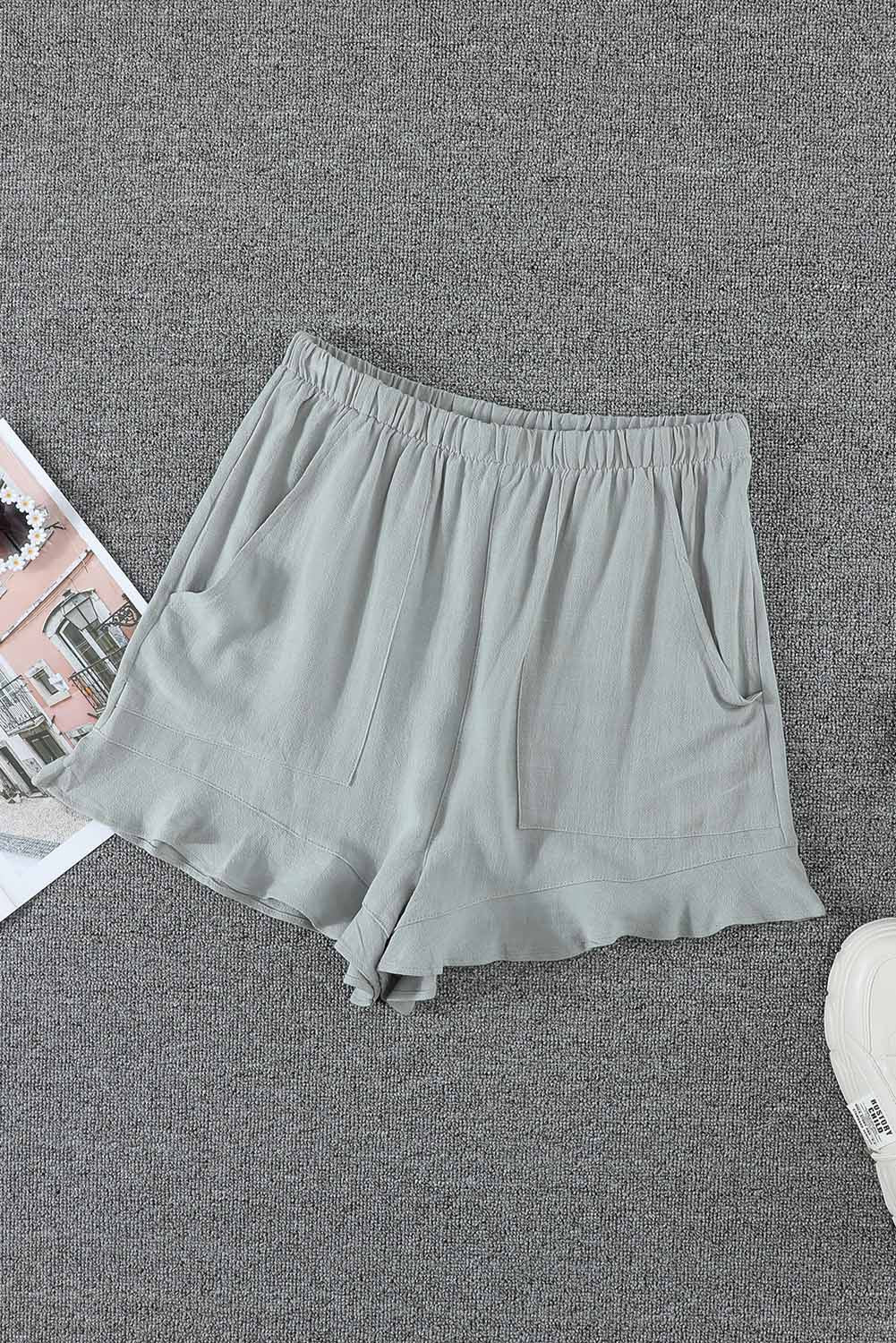 Pocketed Flutter Linen Cotton Shorts