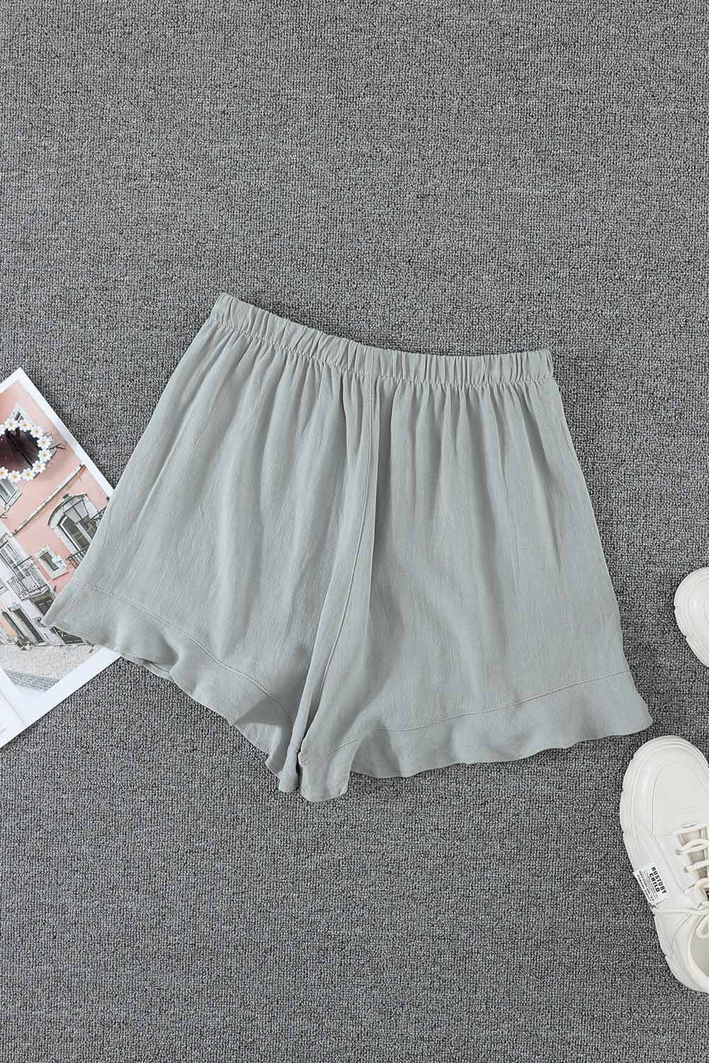 Pocketed Flutter Linen Cotton Shorts