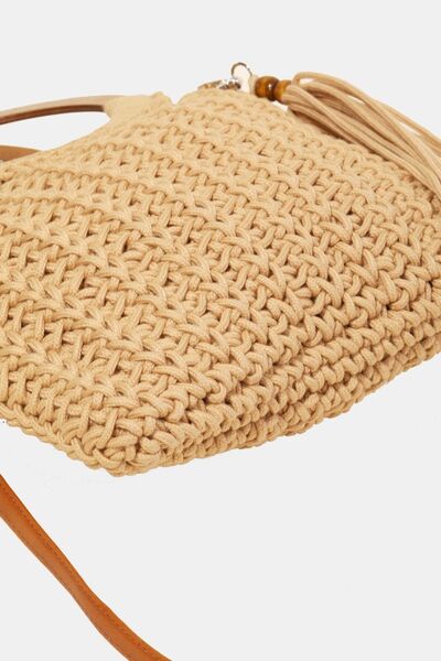 Crochet Knit Convertible Tote Bag