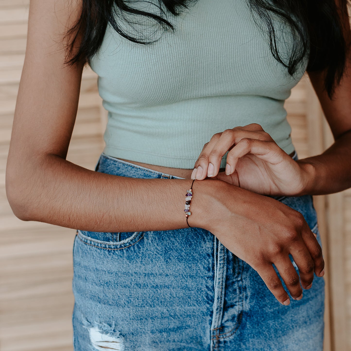 Anxiety Tie Crystal Bracelet