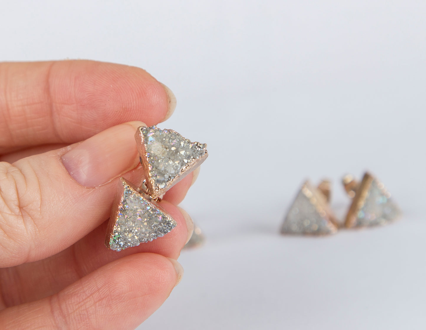 Triangle Druzy Earrings