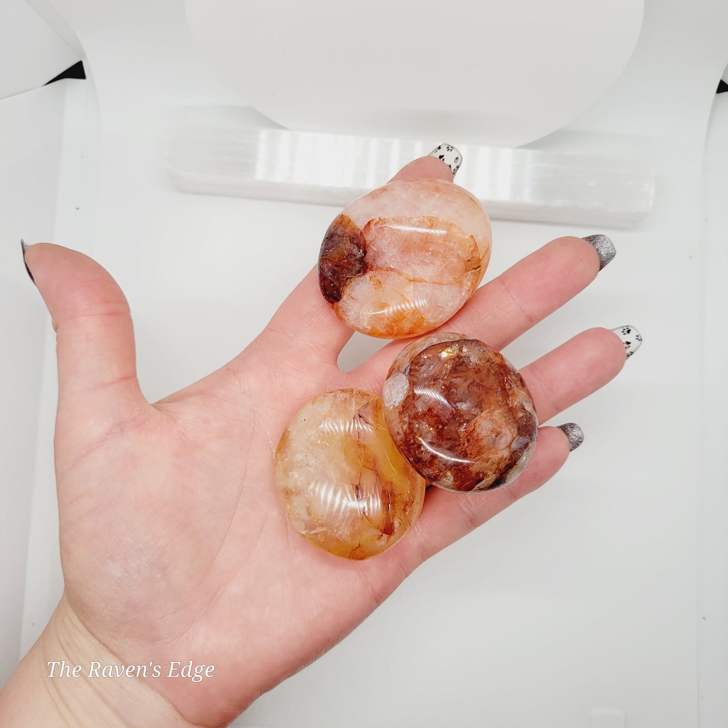 Fire Quartz Palmstone Healing Crystal