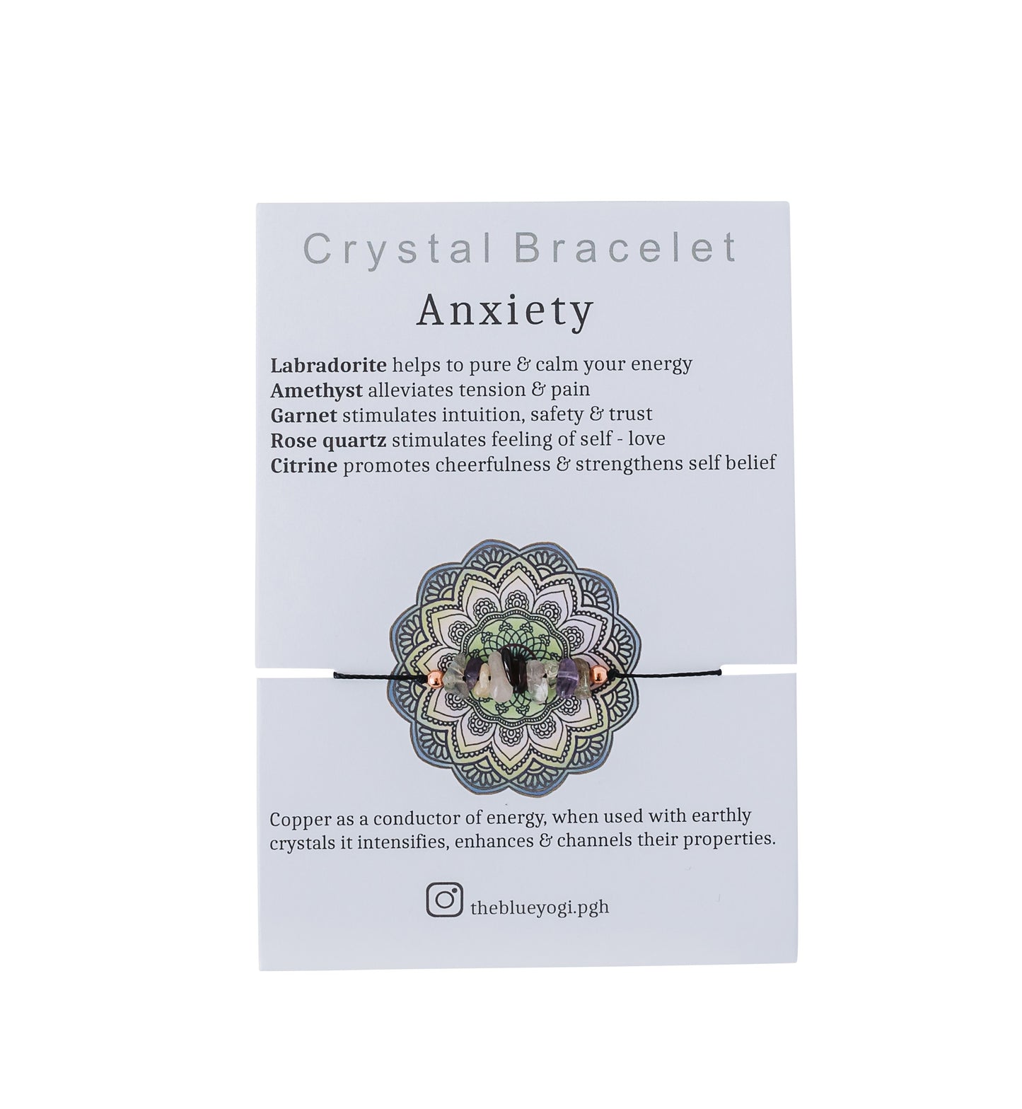 Anxiety Tie Crystal Bracelet