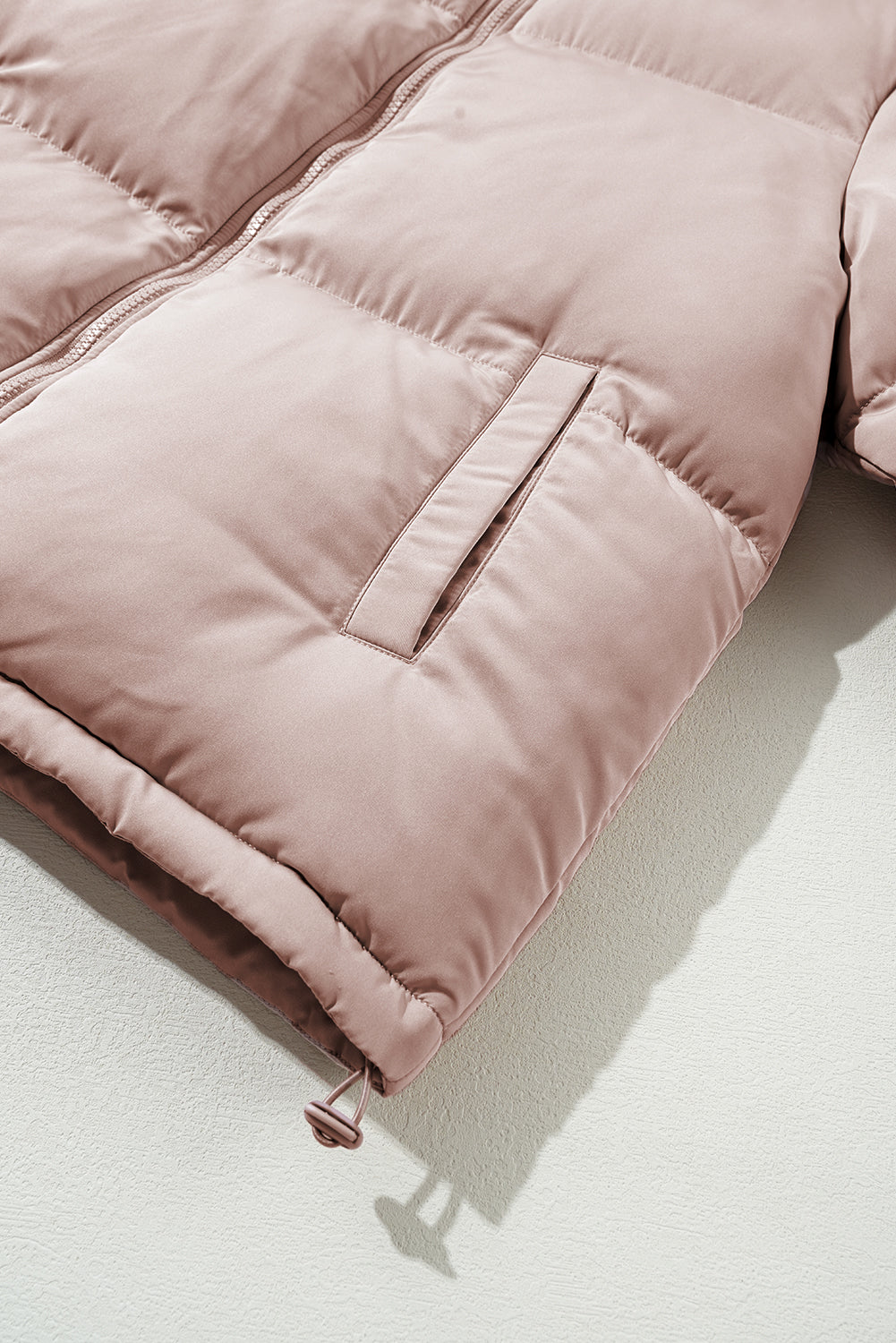 Apricot Pink Puffer Jacket