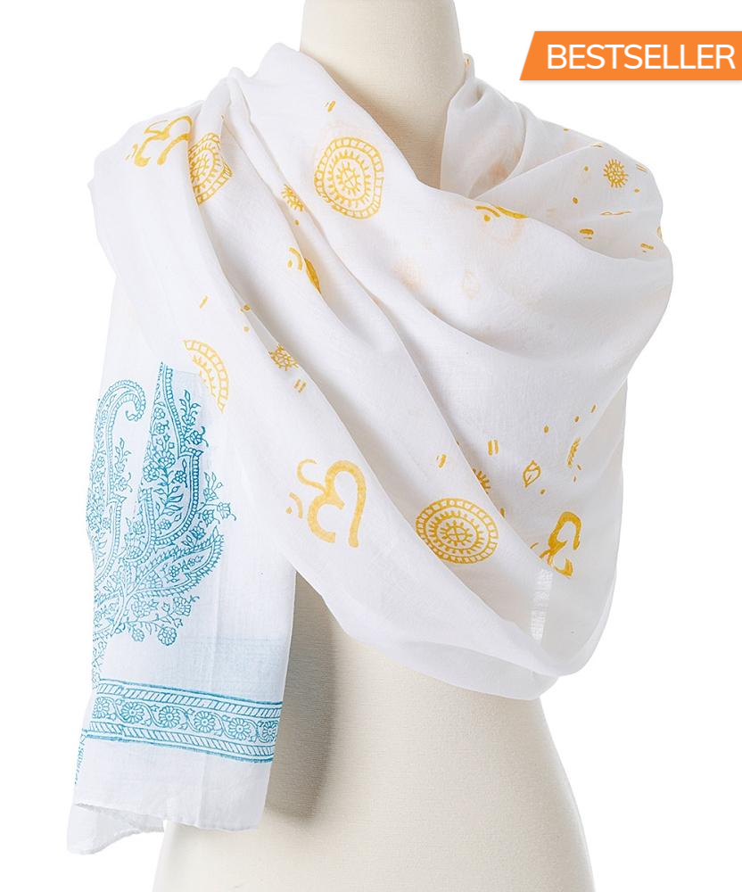 Shanti Paisley Print Cotton Shawl