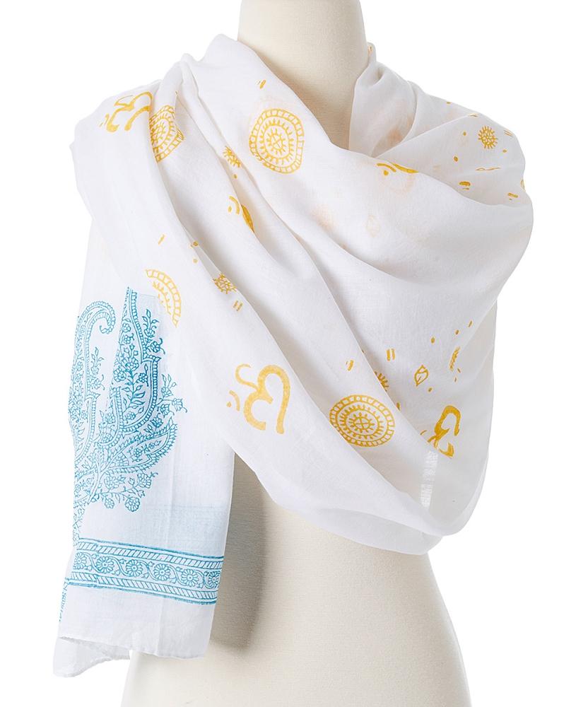 Shanti Paisley Print Cotton Shawl